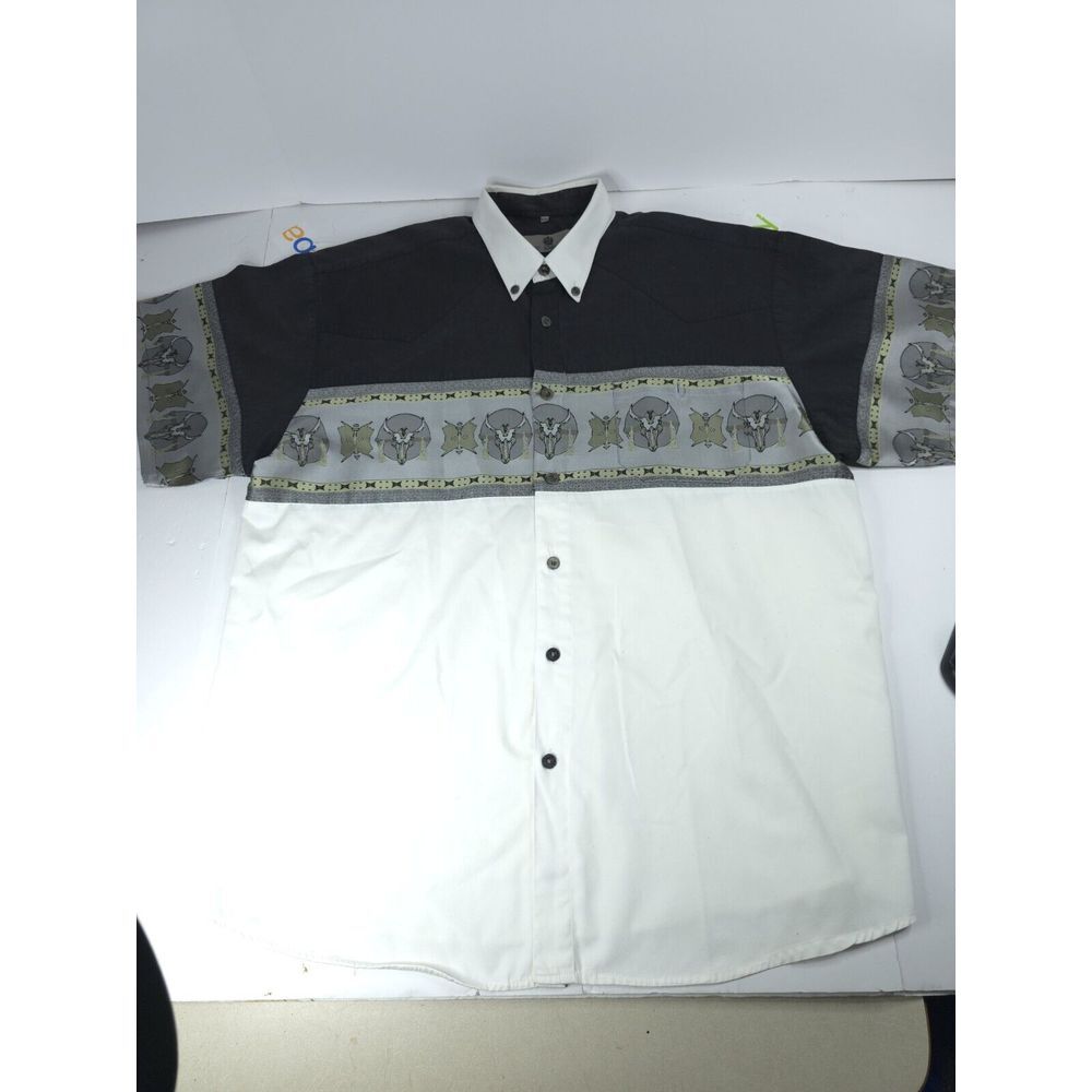 Vintage‎ West Adventure Metal Button Western Shirt Size XXL CowboyCore Rodeo